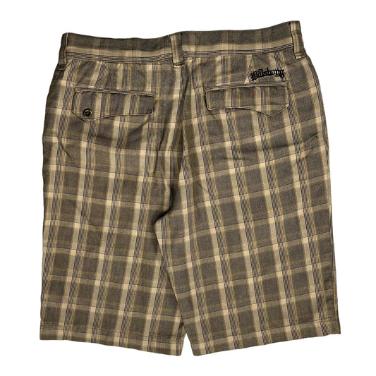 Billabong Checked Shorts - 36W 11L Brown Cotton