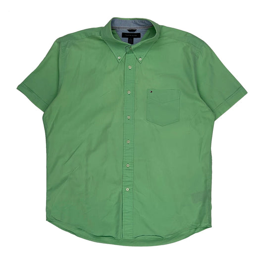 Tommy Hilfiger Short Sleeve Shirt - XL Green Cotton