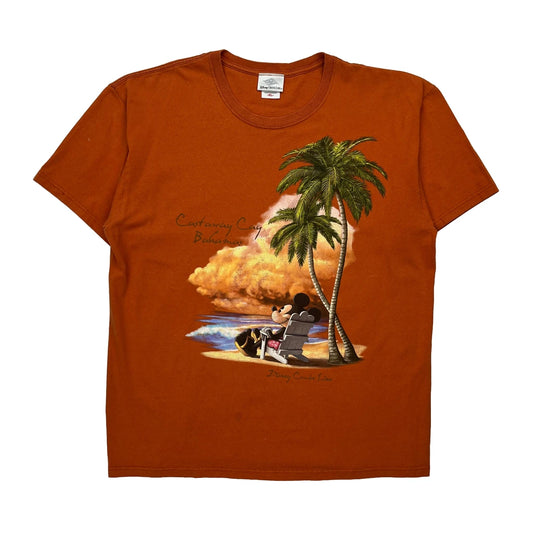 Disney Cruise Line Disney Graphic T-Shirt - XL Orange Cotton