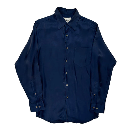 Armani Exchange Shirt - Small Navy Viscose Blend
