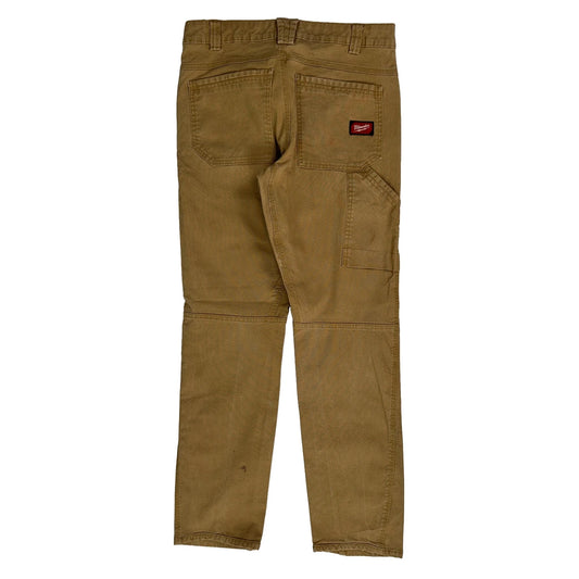 Heavy-Duty Workwear Milwaukee Carpenter Trousers - 32W 32L Brown Cotton