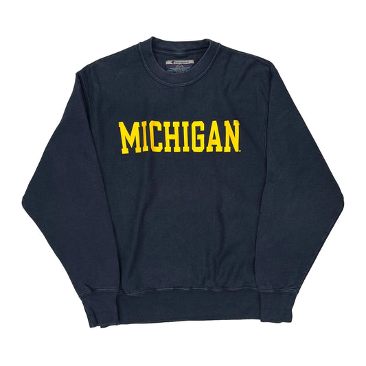 Michigan Champion College Sweatshirt - Small Navy Cotton