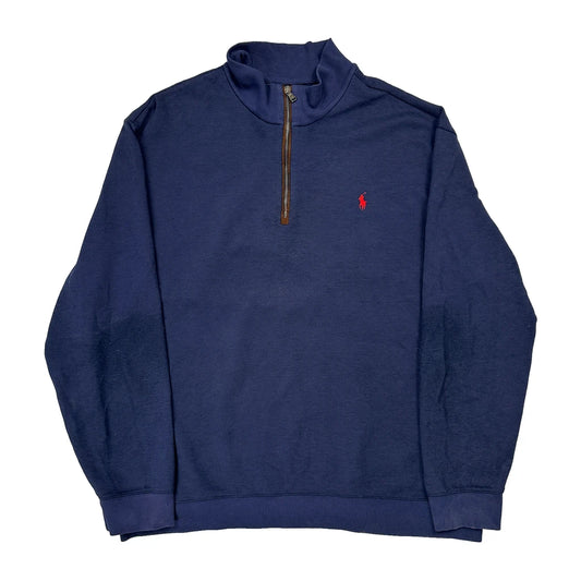 Polo By Ralph Lauren 1/4 Zip - Medium Blue Cotton