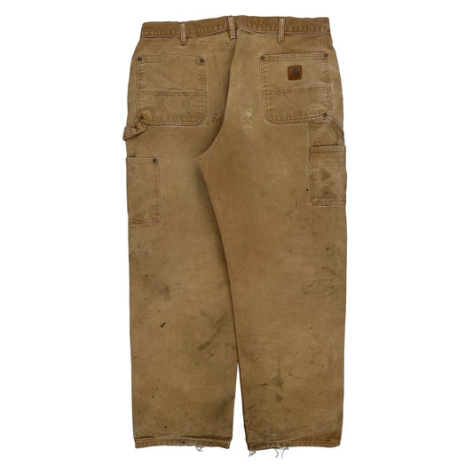 Carhartt Double Knee Carpenter Trousers - 38W 30L Brown Cotton
