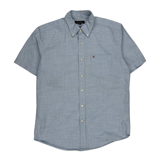 Tommy Hilfiger Short Sleeve Shirt - Medium Blue Cotton