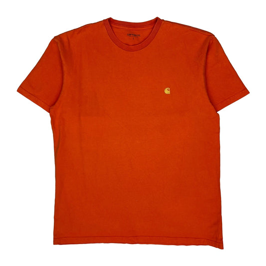 Carhartt T-Shirt - Large Orange Cotton