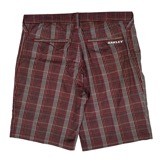 Oakley Checked Shorts - 36W 10L Red Cotton