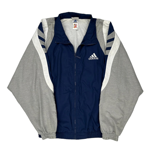 Three Stripes Adidas Track Jacket - Medium White Polyester