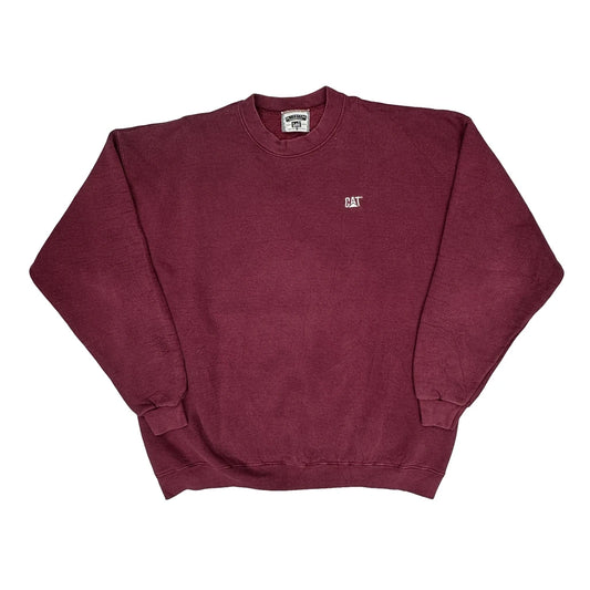 Vintage 90S Made In USA Faded Lee Work Sweatshirt - XL Burgundy Cotton