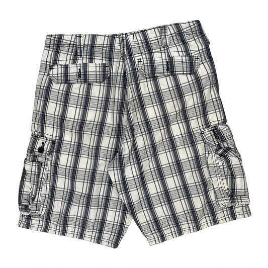 Lee Checked Cargo Shorts - 36W 10L Blue Cotton