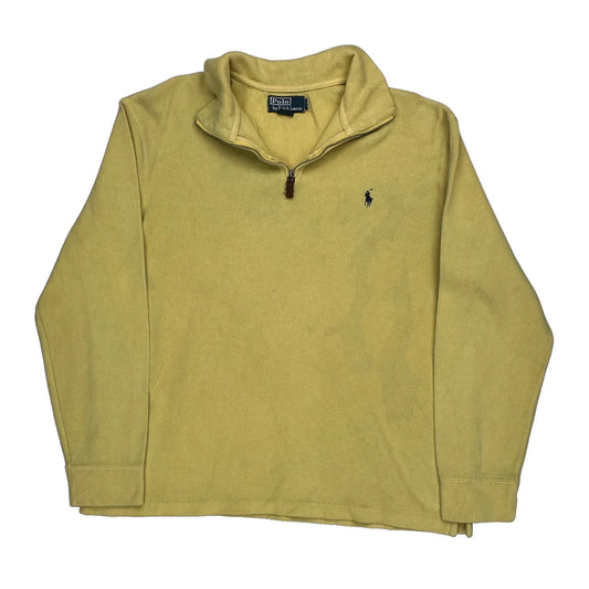 Polo By Ralph Lauren 1/4 Zip - XL Yellow Cotton