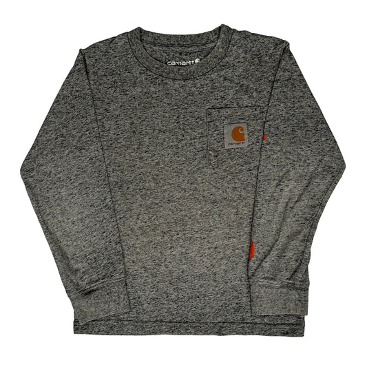 Age 4 Carhartt Long Sleeve T-Shirt - Small Grey Cotton Blend