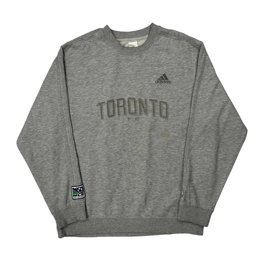 Toronto Fc Adidas Football Sweatshirt - Large Grey Cotton