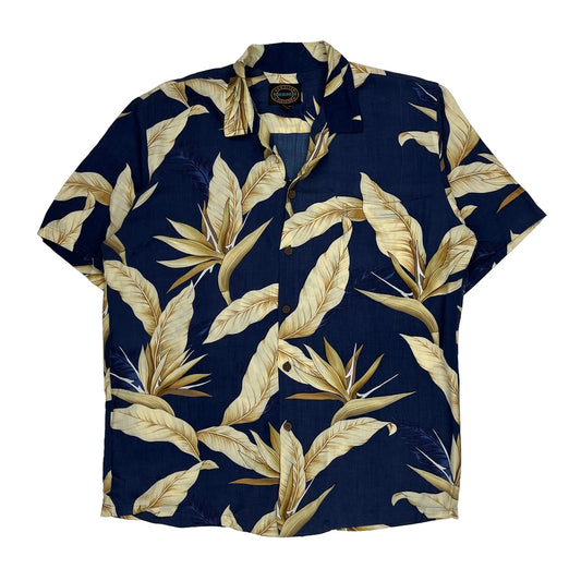 Reserve Floral Hawaiian Shirt - Medium Blue Viscose