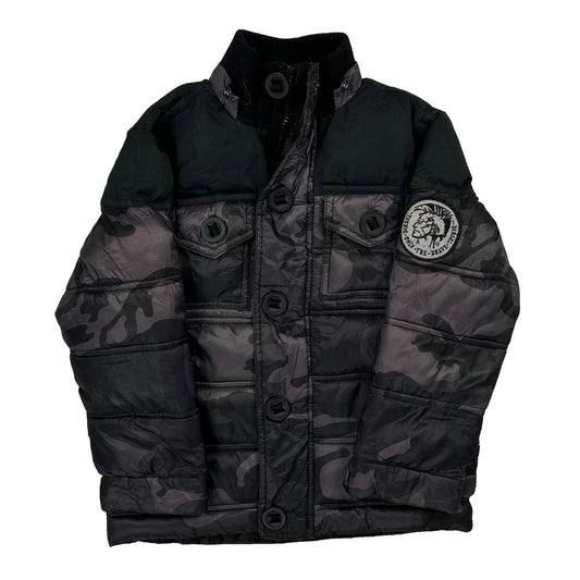 Age 3 Diesel Camo Puffer - XS Black Polyester