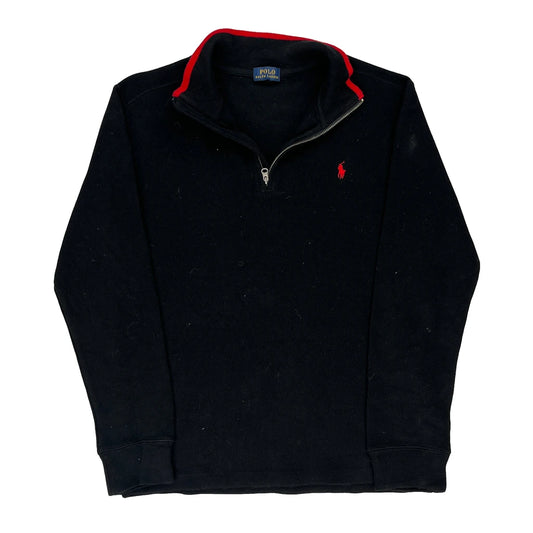 Polo By Ralph Lauren 1/4 Zip - Medium Black Cotton