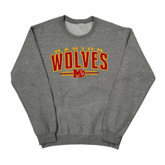 Vintage Marion Wolves Unbranded College Sweatshirt - XS Grey Cotton Blend