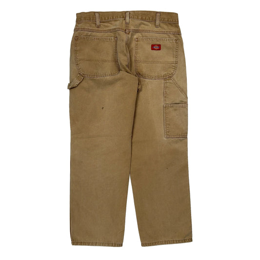 Dickies Carpenter Trousers - 34W 29L Beige Cotton