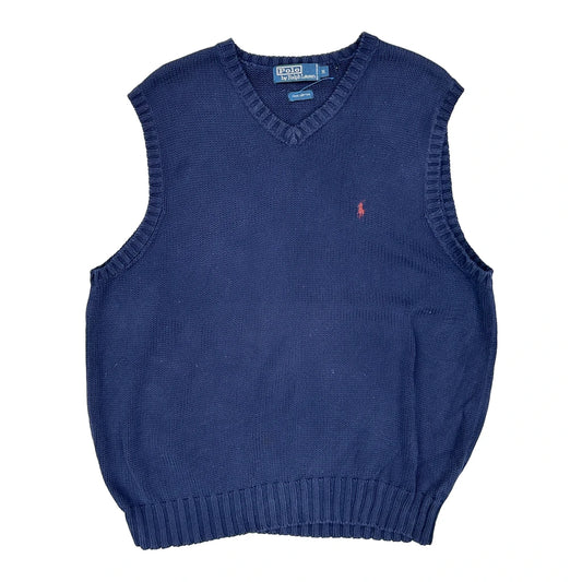 Polo By Ralph Lauren Sweater Vest - Medium Blue Cotton