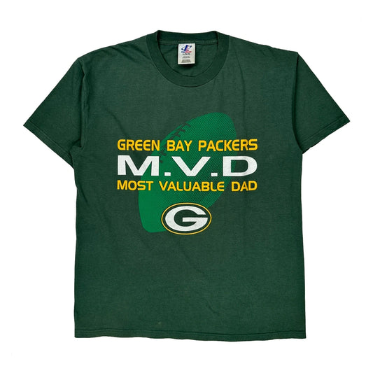 Vintage Green Bay Packers Logo Athletics Nfl T-Shirt - Large Green Cotton