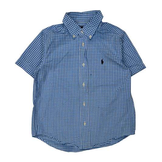 Vintage Age 5 Ralph Lauren Checked Short Sleeve Shirt - Small Blue Cotton