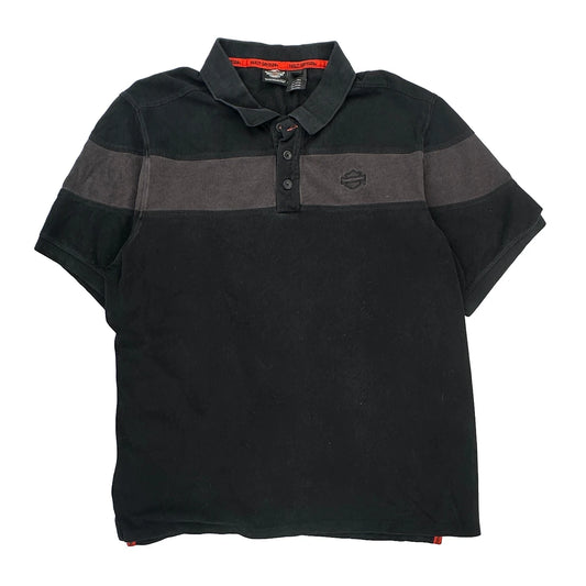 Genuine Motorclothes Harley Davidson Polo Shirt - 2XL Black Cotton