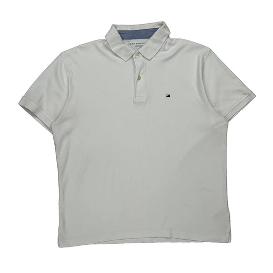 Vintage Tommy Hilfiger Polo Shirt - Large White Cotton