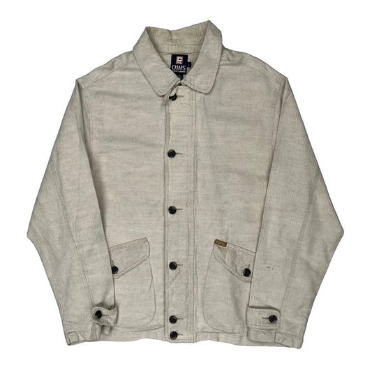 Natural Linen Cotton Chaps Ralph Lauren Field Work Jacket - Large Beige Linen Blend