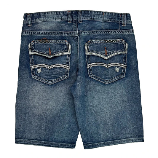 Vintage Unbranded Baggy Denim Shorts - 38W 11L Blue Cotton