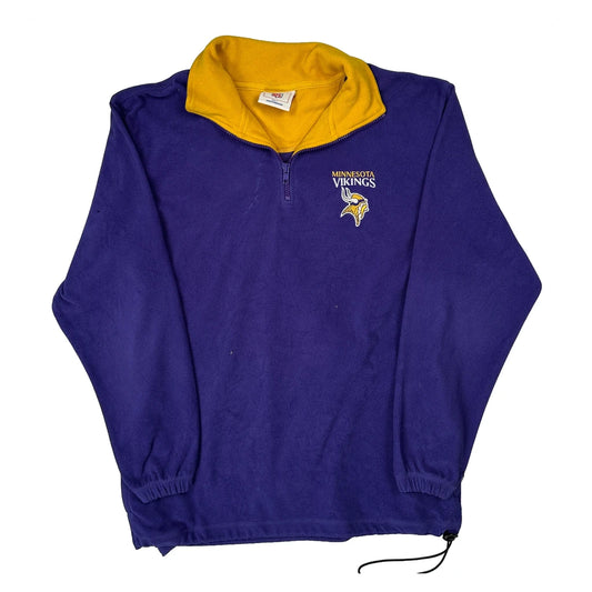 Vintage Minnesota Vikings Nfl Football Fleece - Large Purple Polyester