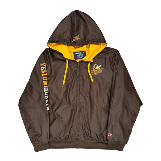 Vintage Yellow Jackets Champion Windbreaker - 2XL Brown Polyester