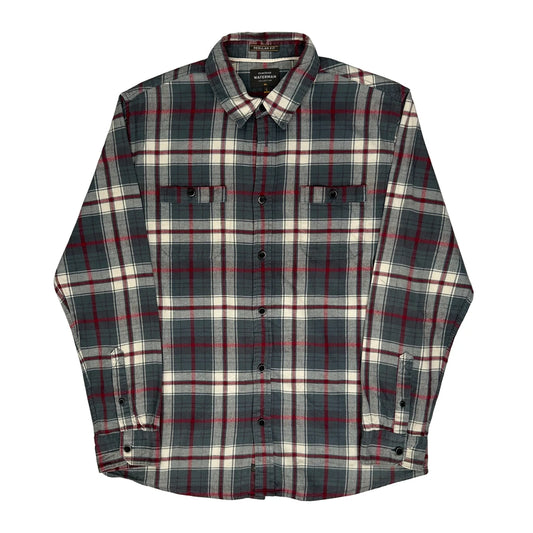Quiksilver Checked Flannel Shirt - Large Grey Cotton