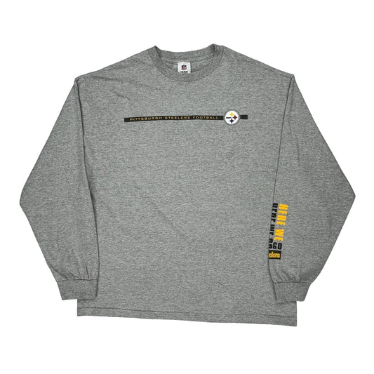 Pittsburgh Steelers Nfl Long Sleeve T-Shirt - 2XL Grey Cotton