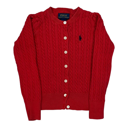 Age 5 Polo By Ralph Lauren Cardigan - XS Red Cotton