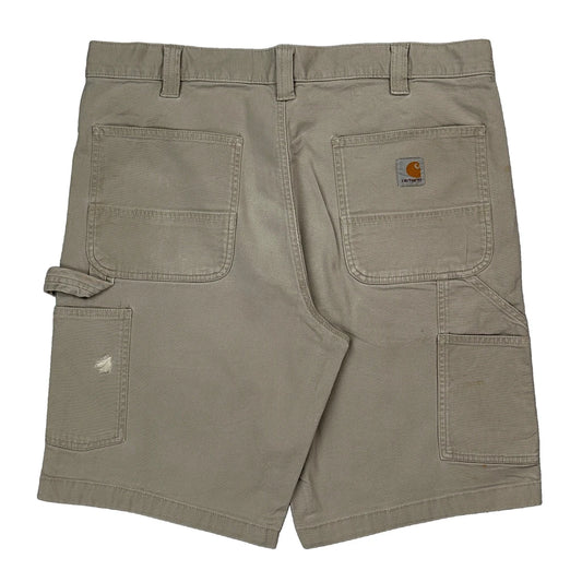 Carhartt Carpenter Shorts - 36W 10L Beige Cotton