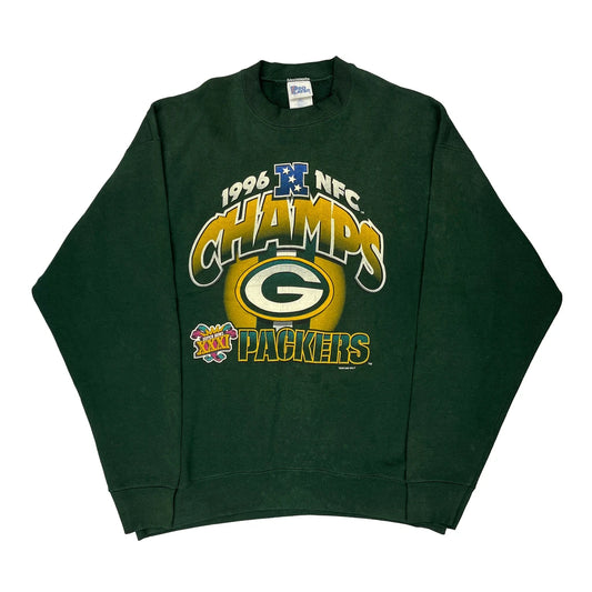 Made In USa 1996 Green Bay Packers Pro Player Nfl Sweatshirt - XL Green Cotton Blend