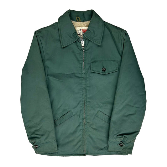 Sherpa Lined Work King Workwear Bomber Jacket - Medium Green Faux Fur