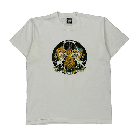 Single Stitch Screen Stars Graphic T-Shirt - XL White Cotton Blend