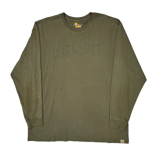 Carhartt Long Sleeve T-Shirt - XL Khaki Cotton