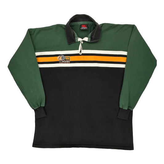 Rugby Canterbury Striped Rugby Shirt - 2XL Black Cotton
