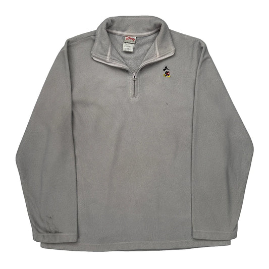 Disney 1/4 Zip - Medium Grey Polyester