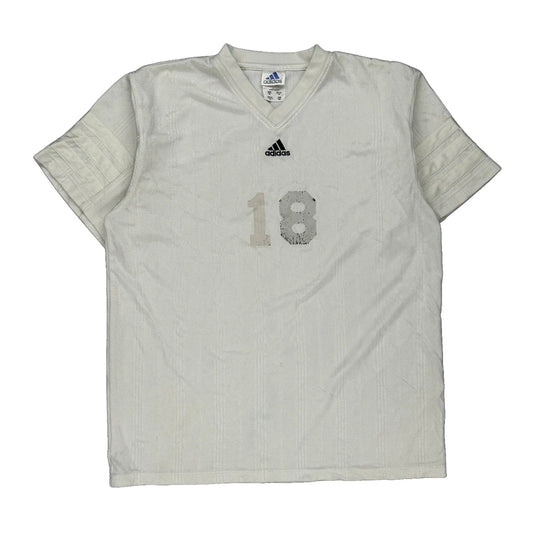 Number 18 Adidas Football Shirt - XL White Polyester