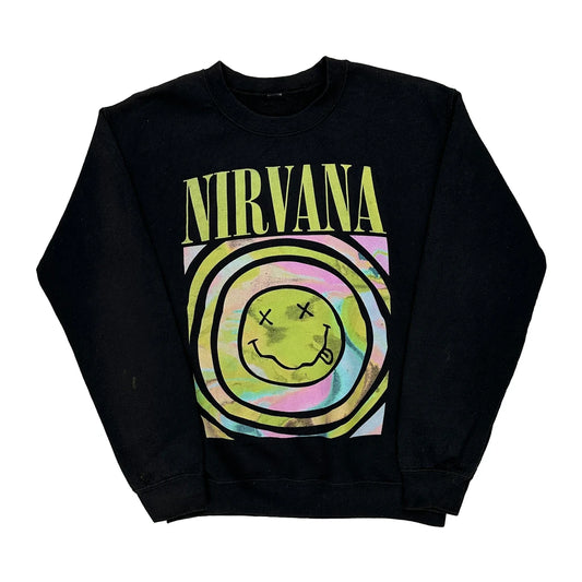 Nirvana Band Sweatshirt - Large Black Cotton