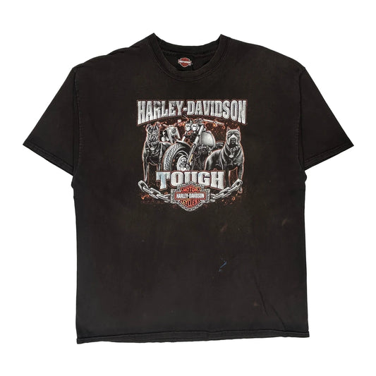 Cherokee Harley Davidson Graphic T-Shirt - Large Black Cotton