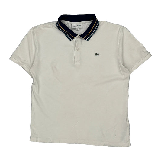 Lacoste Slim Fit Polo Shirt - Large White Cotton