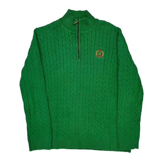 Ralph Lauren 1/4 Zip - Medium Green Cotton