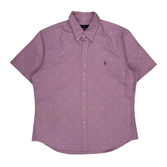 Ralph Lauren Slim Fit Short Sleeve Shirt - 2XL Pink Cotton