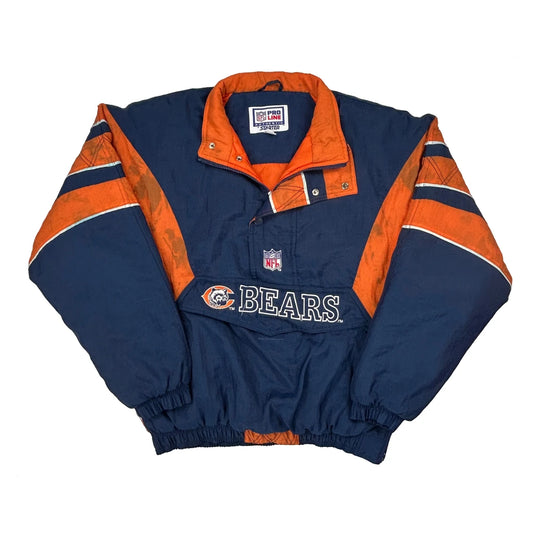 Chicago Bears Starter Nfl Jacket - Large Navy Polyester