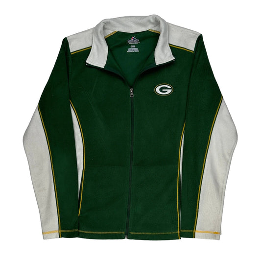 Green Bay Packers Majestic Fleece Jacket - Large Green Polyester