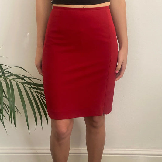 Vintage red Taifun Mini Skirt - womens 25" waist